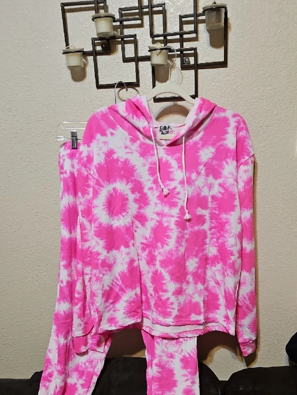 Pink Tie-Dye Hoodie and Jogger Set